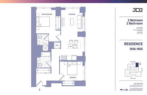 Floor plan 2 Bed | 2 Bath - 2