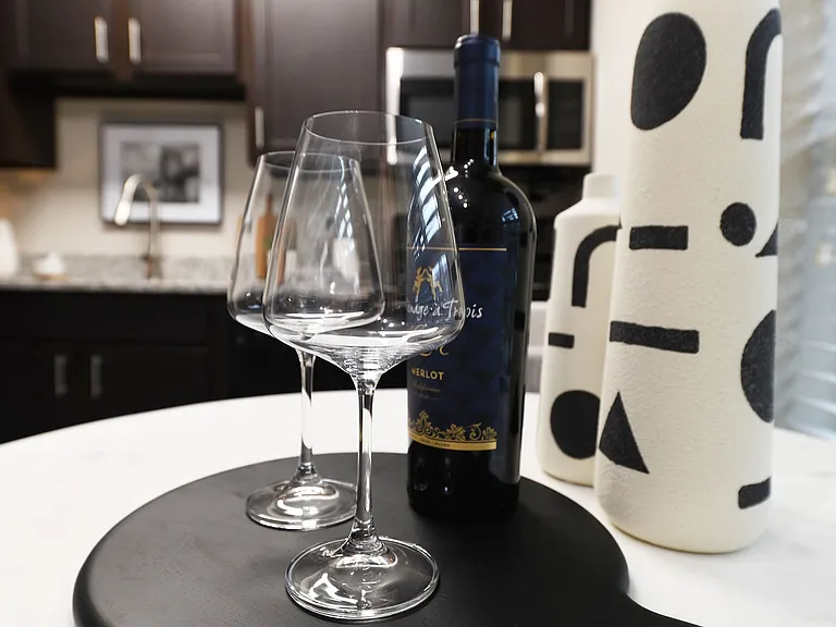 Experience sophistication in your culinary space with this contemporary kitchen setting.