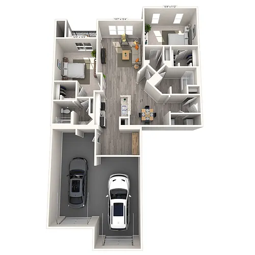 Floor plan Traditional 2x2 1295-1477 SF