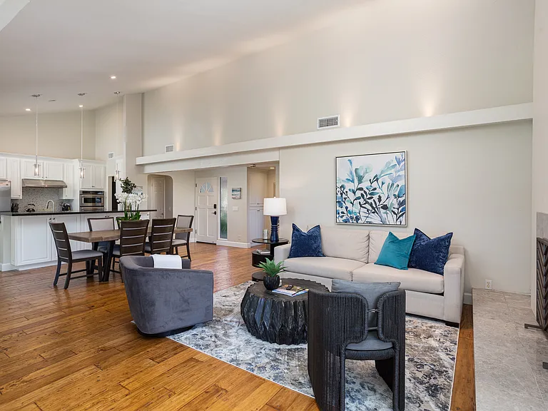 Beautiful hand-honed Indonesian real wood floors throughout the home.
