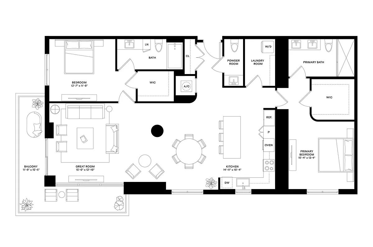 Floor plan 2 Bed/2.5 Bath-B4.1