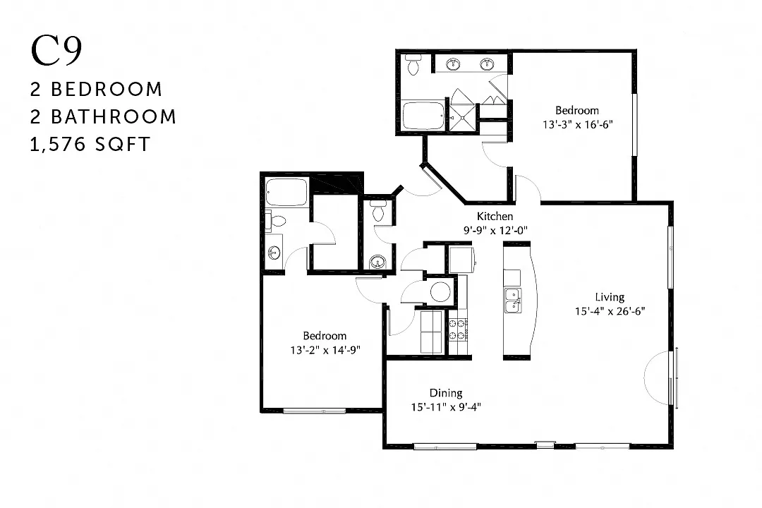 Floor plan C9 Two Bedroom