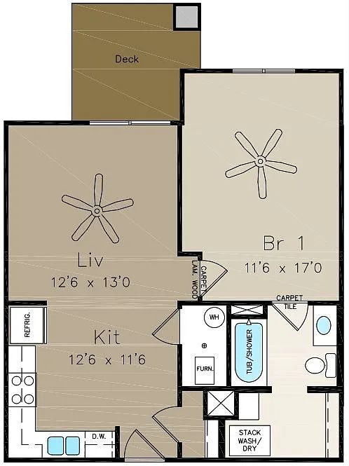 Floor plan 1x1 Vista