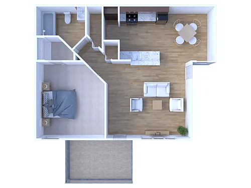 Floor plan 1 Bed 1 Bath