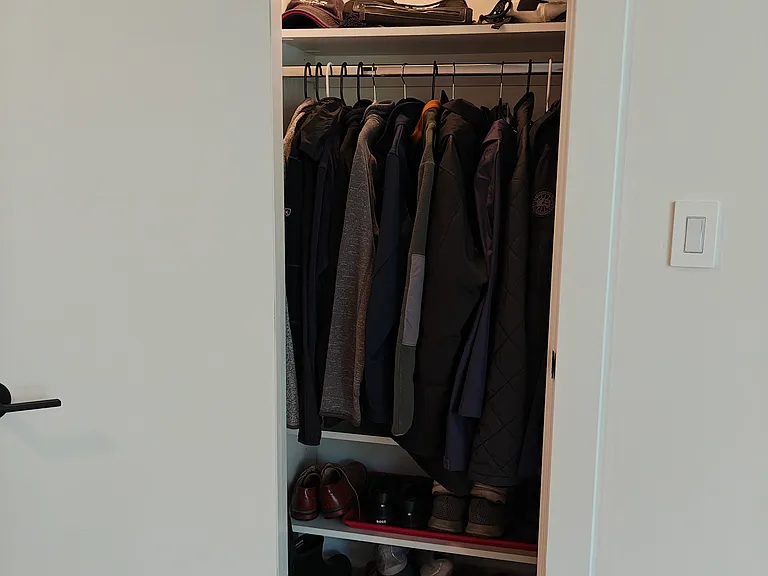 Coat closet near entry.