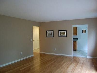 living room with brand new bamboo flooring