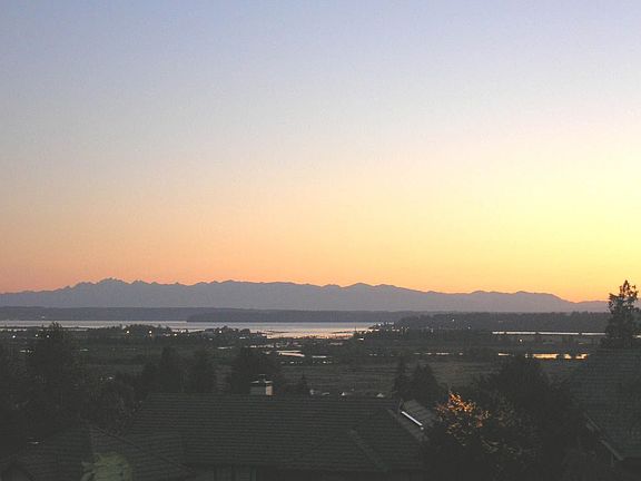 Magnificent sunsets, view of the Olympics and Puget Sound