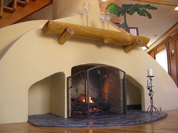 2 Story Adobe Fireplace