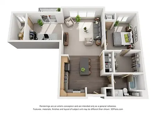 Floor plan Unit B2 with Den