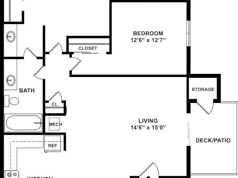 2 BD / 1.25 BA 795 SF
