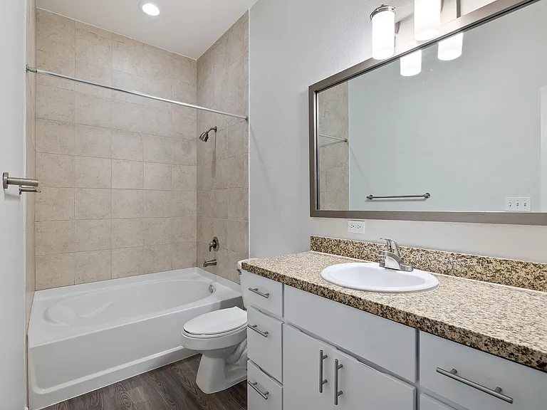 Granite countertops in our spa-inspired bathrooms