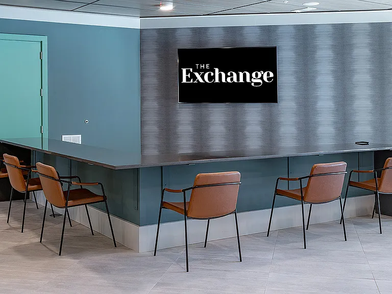 Experience collaborative work in style with this modern office lounge design.