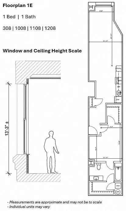 Floor plan 1BR 1E