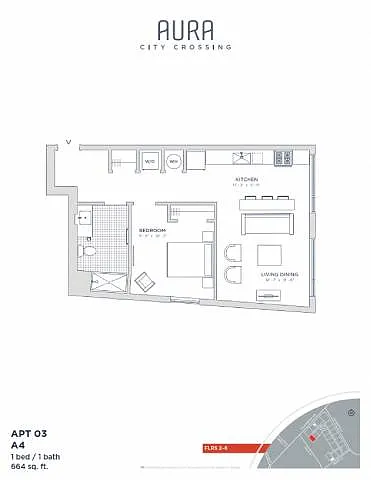 Floor plan Aura at City Crossing - A4