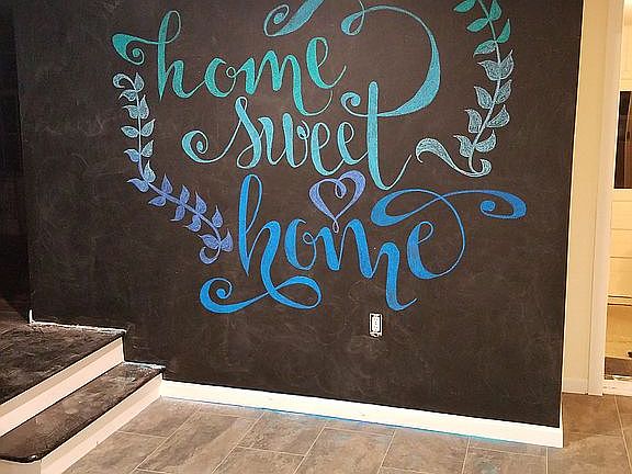 Chalkboard wall in kitchen