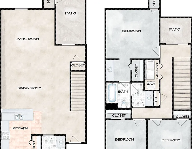 3 Bedroom | 1.5 Bathroom Floor Plan 3 Bedroom | 1.5 Bathroom Floor Plan