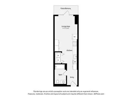 Floor plan Studio 2 ADA