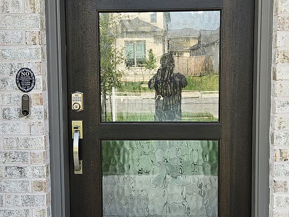 Huge from door with smart bell.
