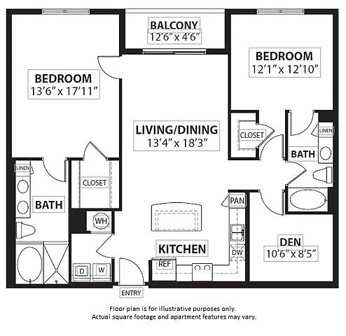 Floor plan B6 2 Bed 2 Bath