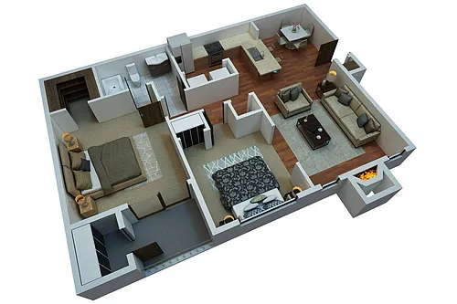 Floor plan 2 Bedroom 1 Bathroom