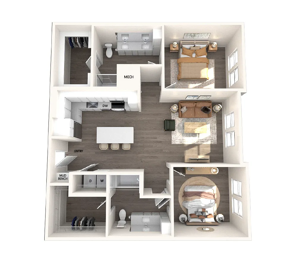 Floor plan B1-1175sf-nodim-118-518