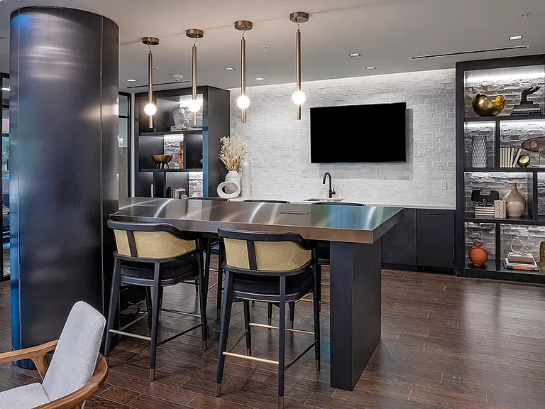 Apartment community resident lounge at Griffis Edgemoor in Bethesda, Maryland.