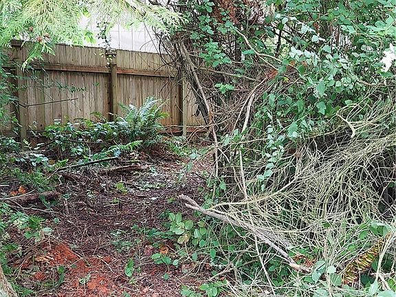 Back left on property, back neighbor's fence..there will be a path that is cleared to follow fence line.
