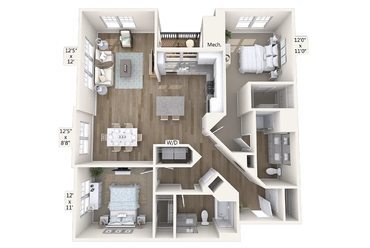 Floor plan B4-1279sq-Black-5270