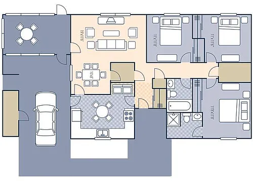 Floor plan MenRiv B 1276 Renovated