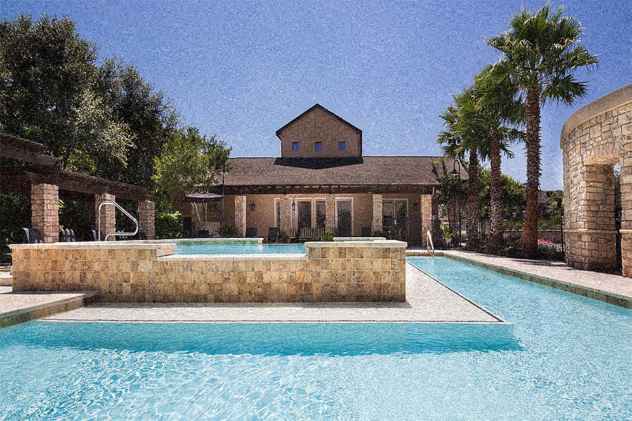 Resort-style swimming pool