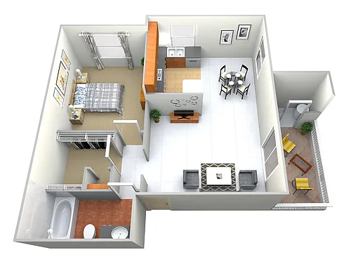 Floor plan 1 BED 1 BATH