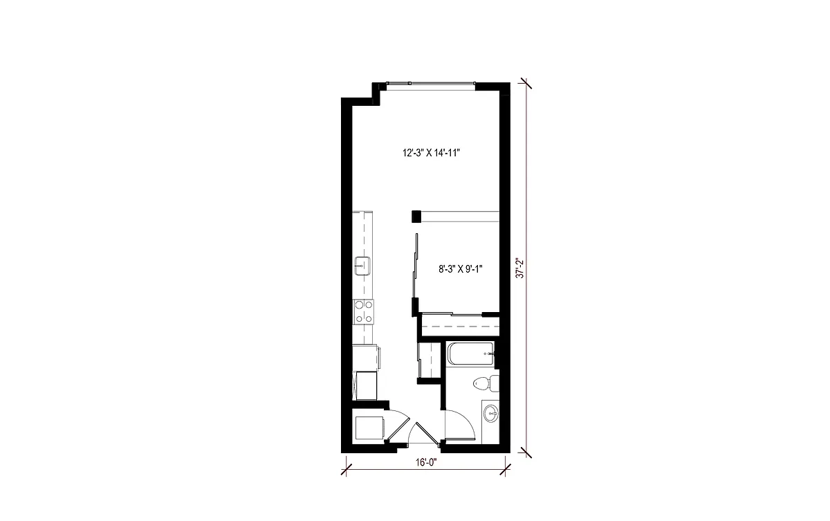 Floor plan Urban 1 Bedroom - U5