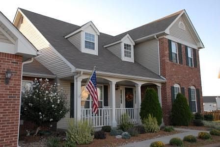 front view, large porch