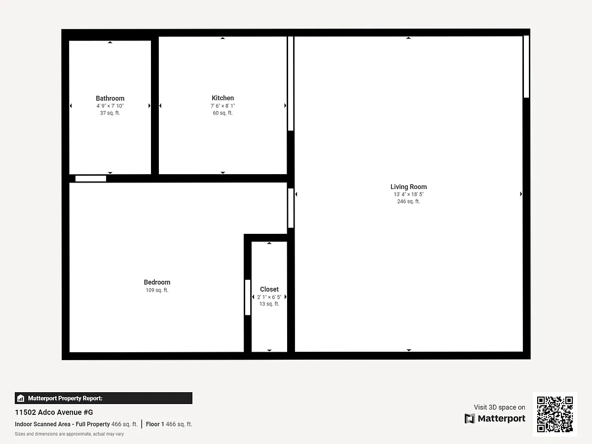 Floor plan 1 Bed 1 Bath