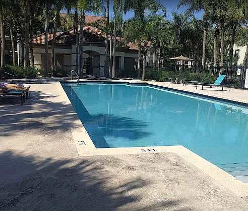 There are two pools is separate areas. Each area has BBQ place.
