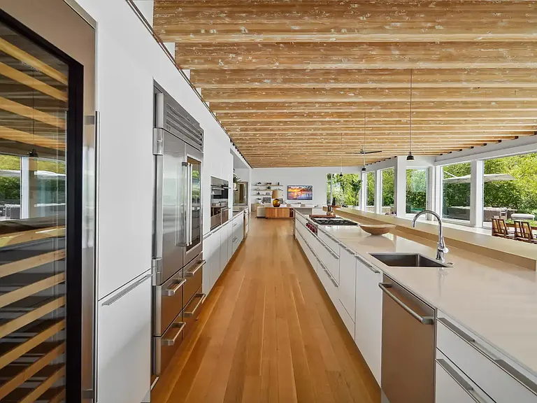 Gourmet kitchen with top-of-the-line stainless steel appliances.