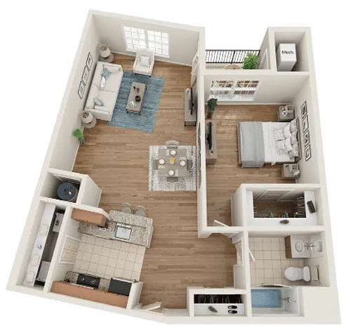 Floor plan Type F - One Bedroom