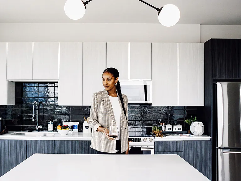 Fully-equipped kitchens with stainless-steel appliances