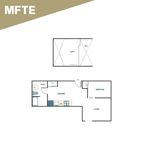 Floor plan 1x1 - C17 + Loft - Affordable
