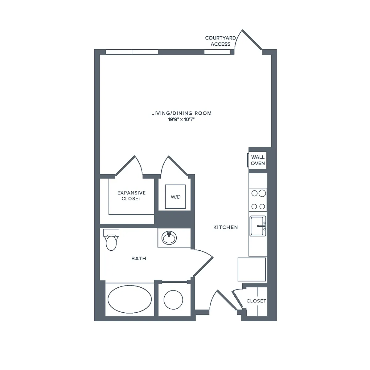 Floor plan S01R | Studio | 1 Bath