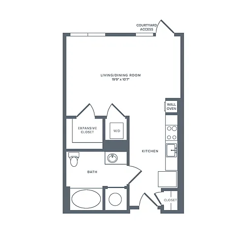 Floor plan S01R | Studio | 1 Bath