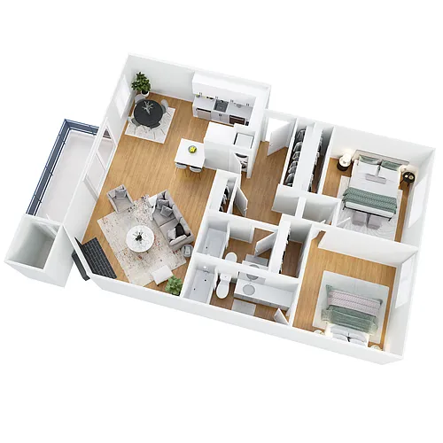 Floor plan 2X2 B