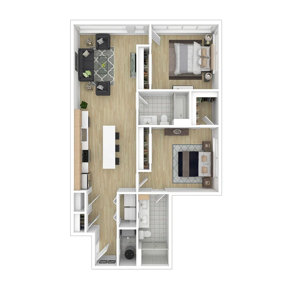 Floor plan 2 BR - B
