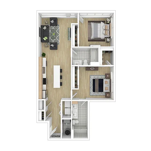 Floor plan 2 BR - B