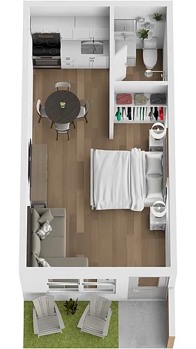 Floor plan 1 Bath Studio