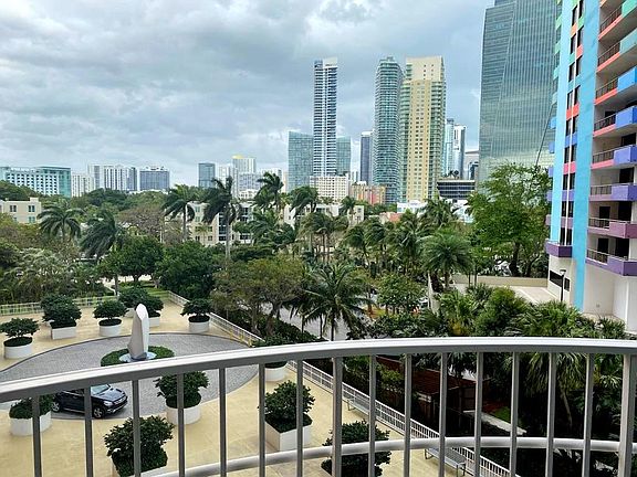 View of Brickell and Downtown from the balcony by the kitchen