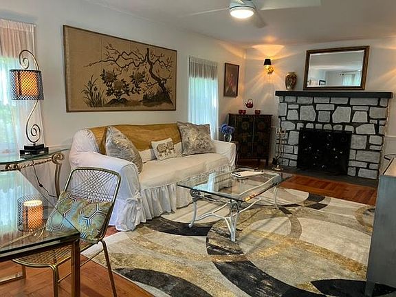 Living room with fireplace