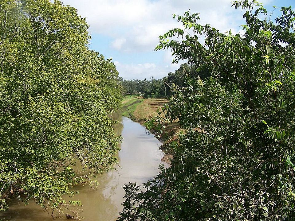 Jones Creek frontage. Property on right