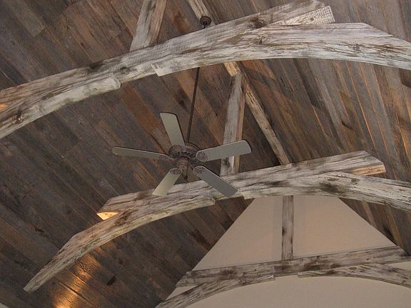 Vaulted Ceiling in Den