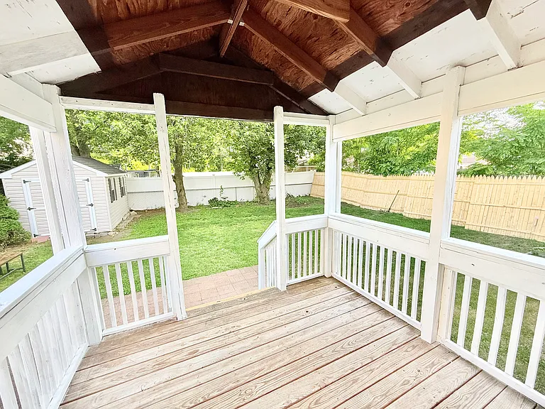 Newly painted back porch